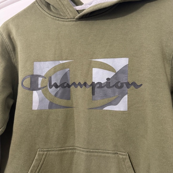 Champion Hoodie Boys Youth Large Green Sweatshirt - Picture 2 of 4